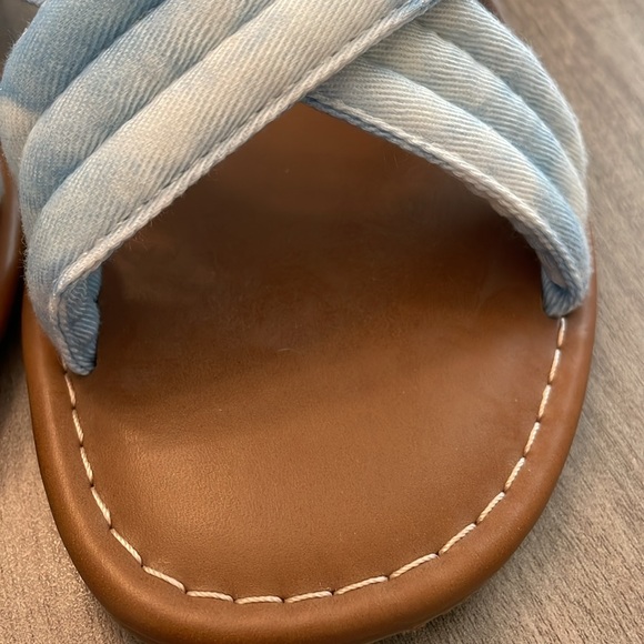 Shade & Shore Blue and White Tie Dye Clouds Slip On Fabric Sandals Flats New 7 - Picture 7 of 10